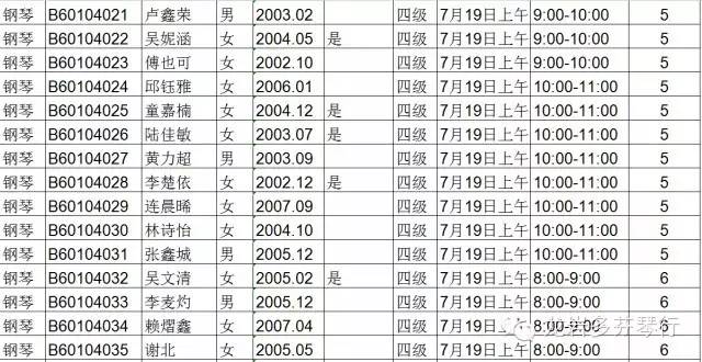 2015中央音乐学院音乐考级--(龙岩考级时间)